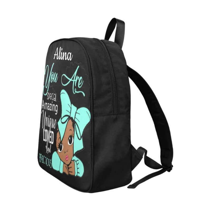 Youth size custom backpack with quote
