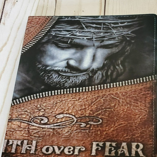 journal, lined pages, religious, diary, Faith Over Fear