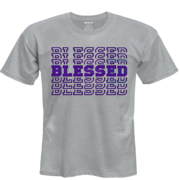 Blessed gray and purple tshirt