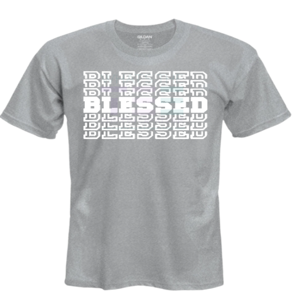 Blessed gray and white tshirt