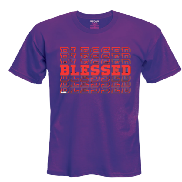 Blessed purple and red tshirt