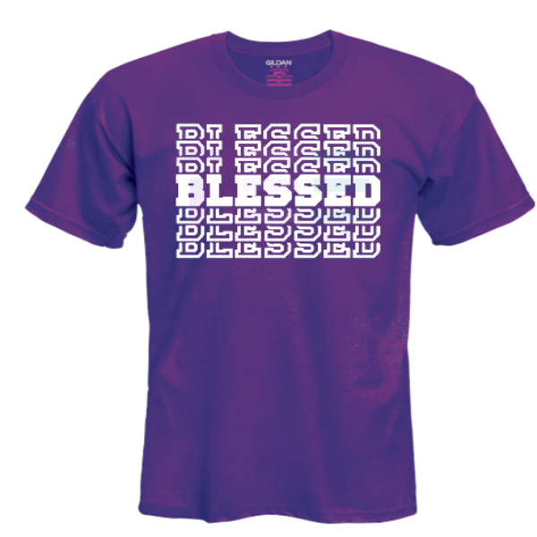 Blessed purple and white tshirt