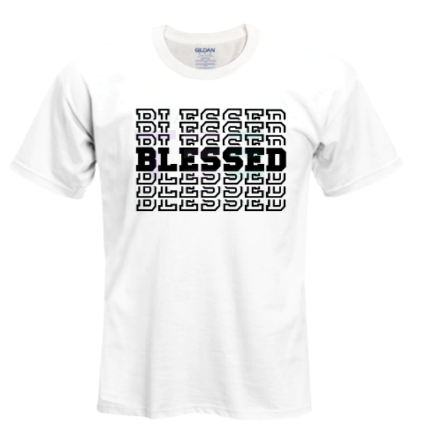 Blessed white and black tshirt
