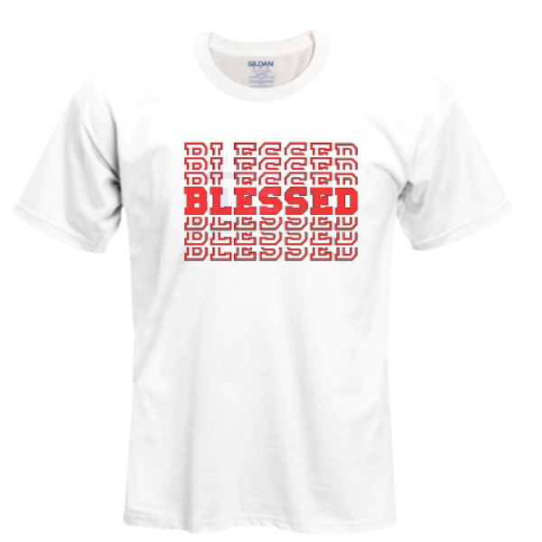 Blessed white and red tshirt