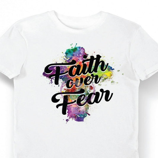 Faith Over Fear with Color Splash Cross